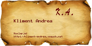 Kliment Andrea névjegykártya